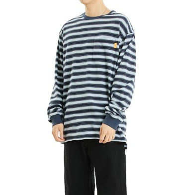 22FW STRIPED POCKET LS TEE